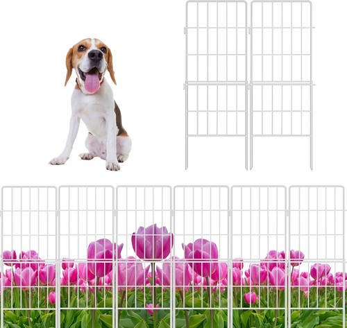 Rustproof white garden fence - white,